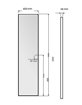 LEDIMEX NEWY021/160OR NEW YORK Square LED Mirror Front Light Rose Gold 160x40 cm
