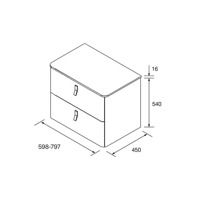 SALGAR UNIIQ Mueble de Baño con Tapa Encimera Solid Surface 2 Cajones Color Cajún