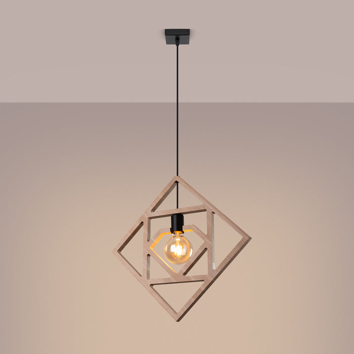 SOLLUX SL.1757 Lámpara colgante CARO madera natural/negro