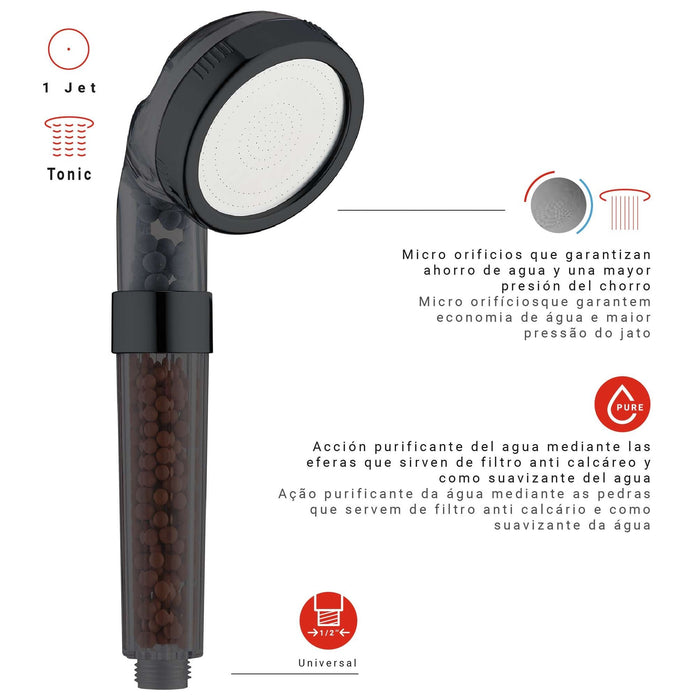 GEDY GYHS1040530 TOP 05 PURE Teleducha Negro