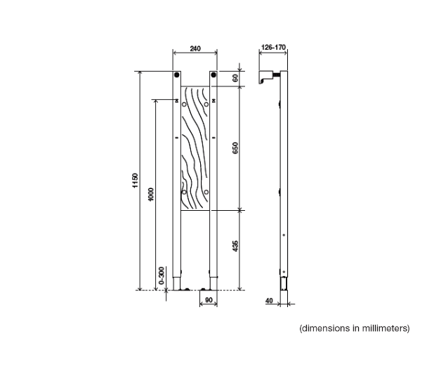 OLI 032714 EASY SANITARBLOCK Estructura Para Separador Urinario