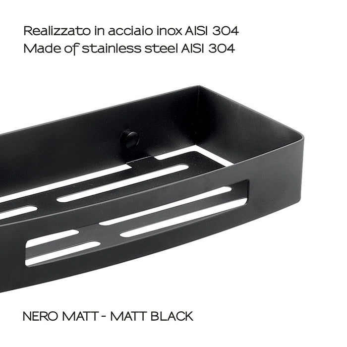 GEDY 24171400000 NERVA Portaobjetos Rectangular Negro Mate