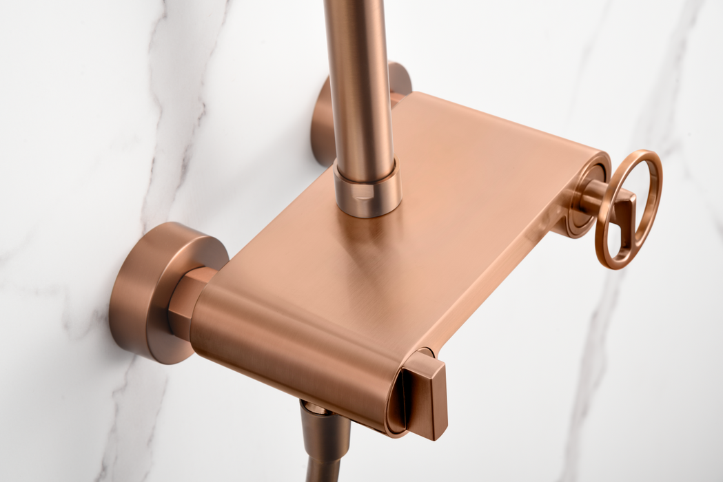 IMEX BDC033/ORC OLIMPO Single-Handle Faucet Large Telescopic Shower Telescopic Rose Gold Color