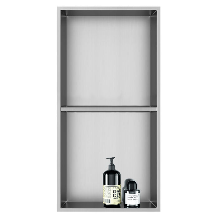 LLAVISAN L139164 Hornacina De Ducha Rectangular Niquel Cepillado 60X30