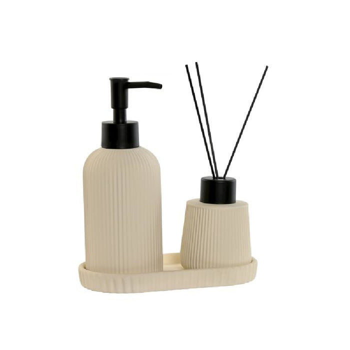 ARCOBAÑ FCIBIZABEI  Set 3 Piezas: Dosificador+mikado+bandeja  "ibiza" Beige