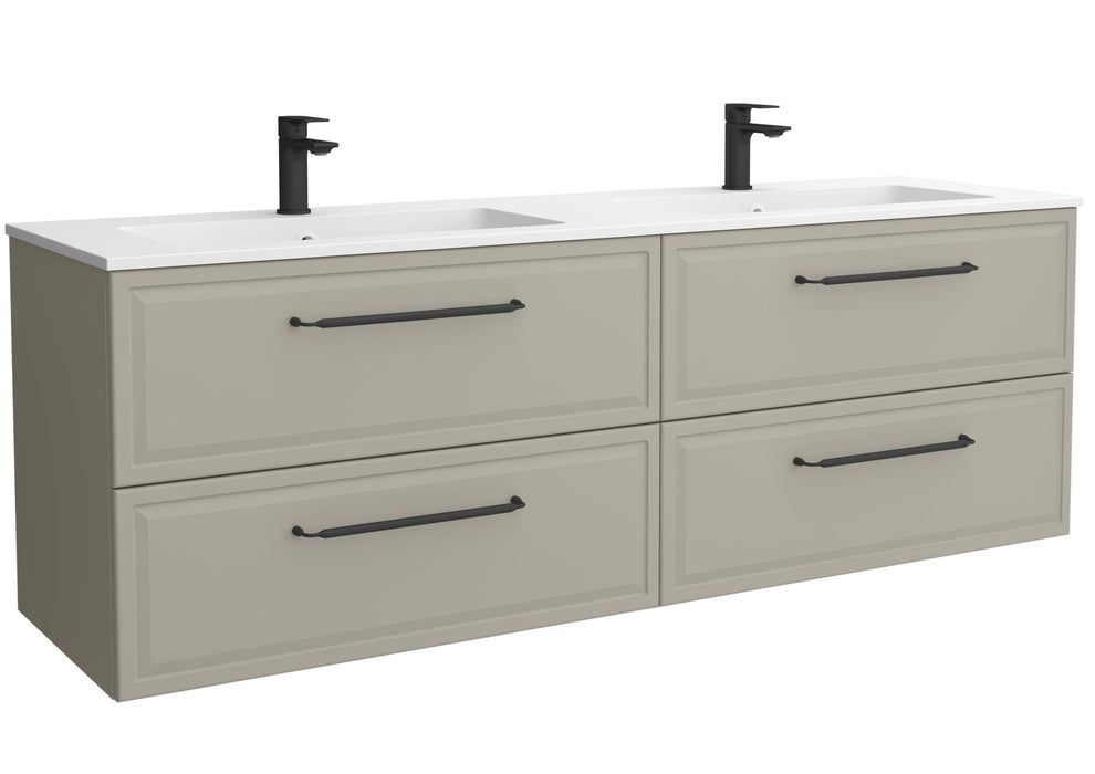 SALGAR 121806 RUNA Mueble de Baño 2 pozas Solid Surface 160cm Gris mate