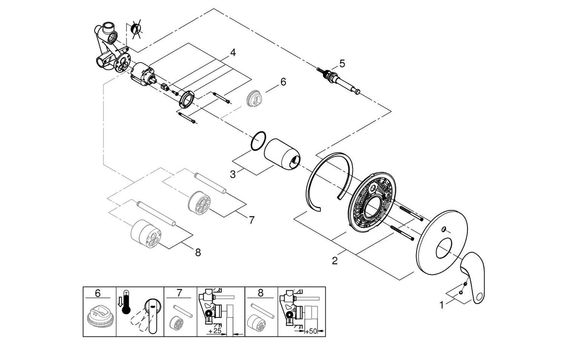 GROHE 25 251 GN1 ESSENCE Combinación monomando para baño y ducha 1/2" oro cepillado