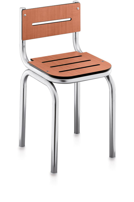 BELTRAN 2706 HANDLES Stool With Backrest Stainless Steel Cherry Seat