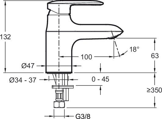 JACOB DELAFON E99984-CP KUMIN Grifo Lavabo Monomando Cuerpo Liso