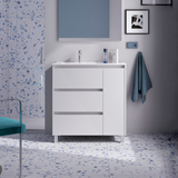 SALGAR NOJA 910 Mueble de Baño con Lavabo 3 Cajones 1 Puerta Derecha Color Blanco Brillo