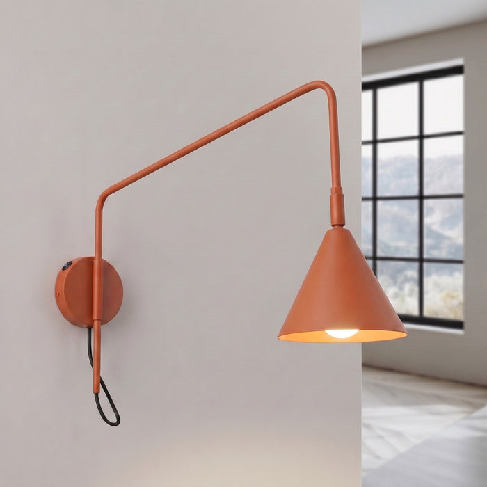 SOLLUX SL.2496 Aplique de pared NOX 1 ocre rojo con interruptor