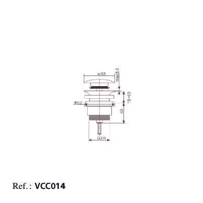 IMEX VCC023 Click-Clack Valve PVD Rose Gold Brushed