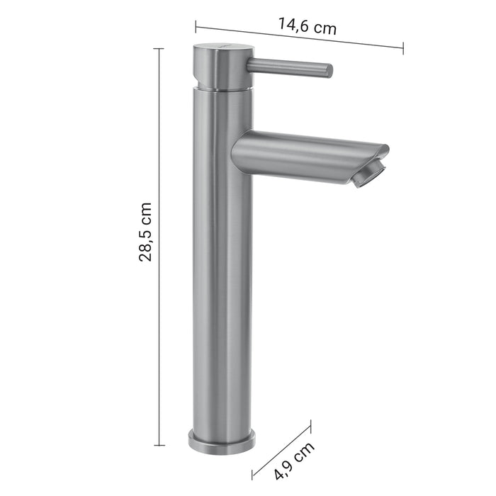GEDY MXGA0238000 GARDA Grifo alto de lavabo cepillado