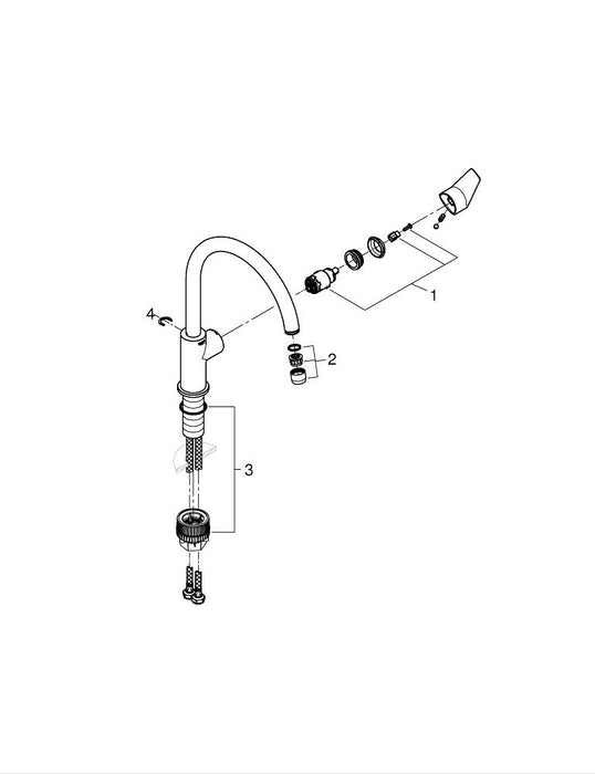 GROHE 25 248 GN1 ESSENCE Monomando para baño ducha 1/2" Montado a suelo oro cepillado