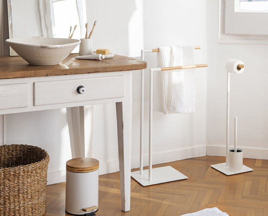 ANDREA HOUSE BA19300 Papelera Pedal 3 L Madera/Metal Blanco