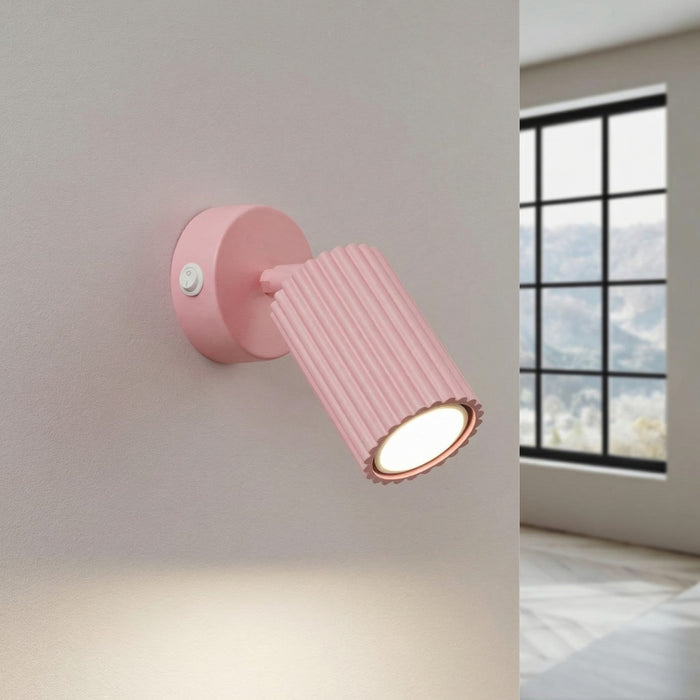 SOLLUX SL.1933 Aplique de pared KARBON rosa con interruptor