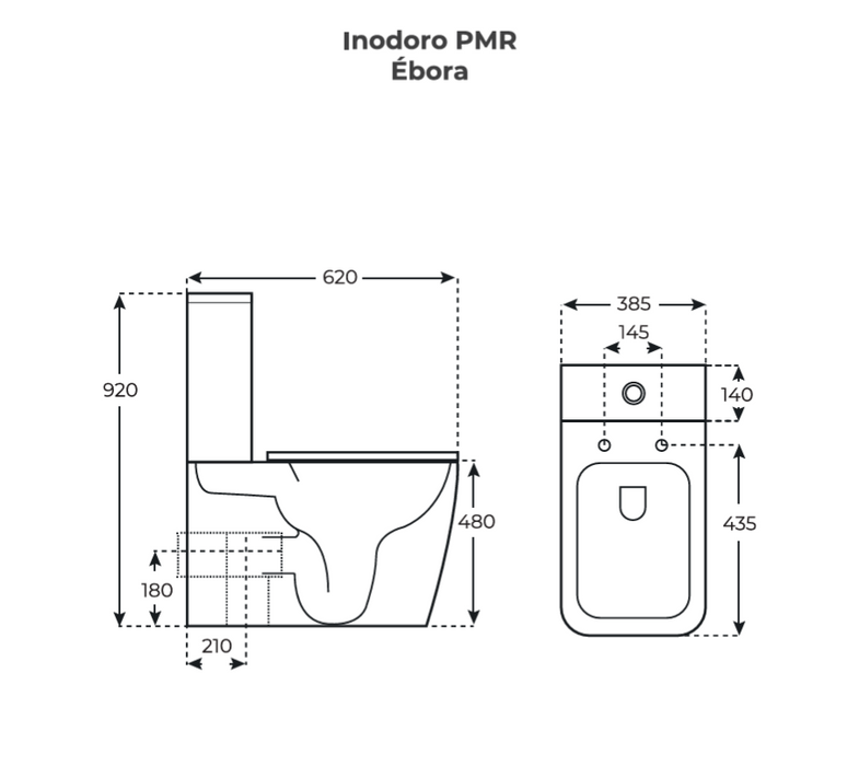 FOSSIL NATURA 03755 EBORA Inodoro Completo Rimless PMR Blanco