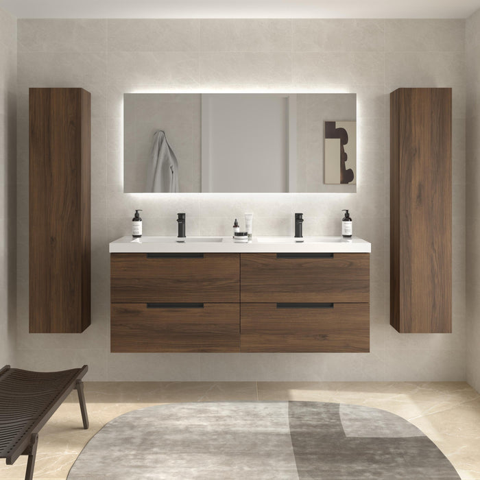 SALGAR 121987 LENI Mueble+Lavabo TOSCANA 2 Senos 140cm Nogal