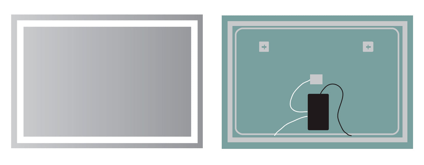 LEDIMEX FRANC008/60 FRANCE LED Square Mirror Front Light Chrome 60x80 cm