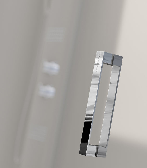 KASSANDRA GS100 GLASÉ Front Shower Screen 2F+2C Transparent Glossy Silver
