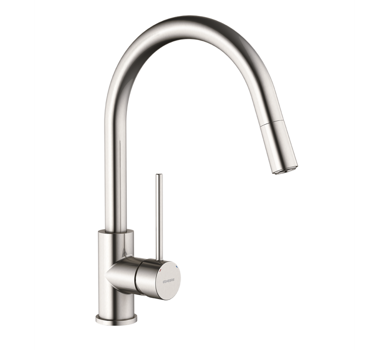 GENEBRE FRV61207 44 TAU Single-Handle Sink Tap Removable Spout Stainless Steel Finish