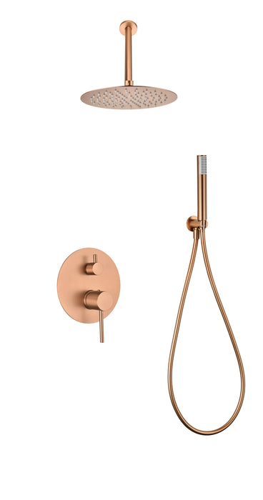 IMEX GPT039/ORC TÍVOLI Conjunto Ducha Monomando Empotrado Color Oro Rosa Cepillado
