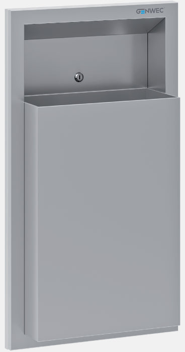 GENWEC GW09 15 04 01 Semi-Recessed Compact Cabinet with Satin Trash Bin