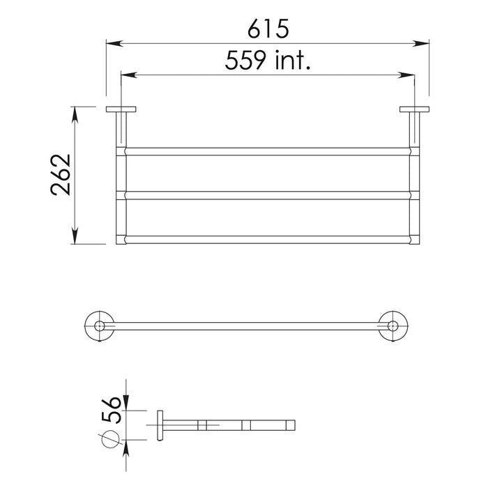 GEDY FE441400000 FELCE Matte Black Towel Rack