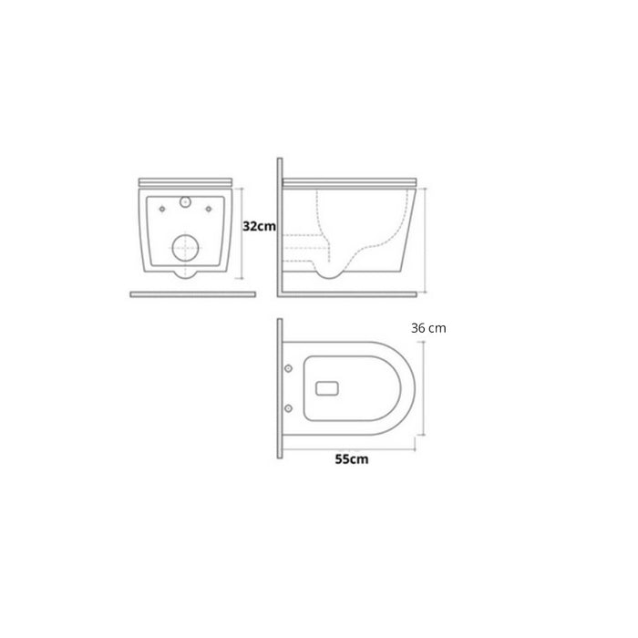 NOVOBATH MALTA Inodoro Rimless Suspendido Blanco