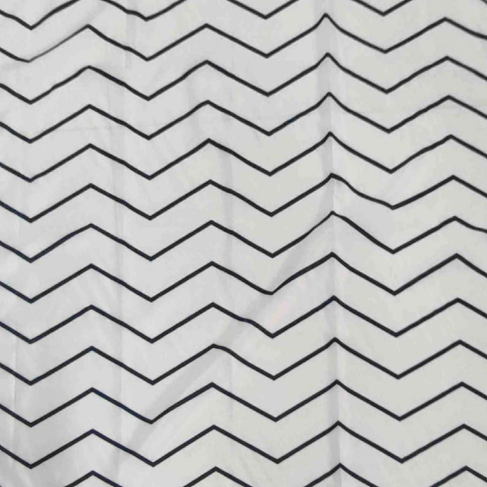 GEDY TTE13661200 ZIGZAG Shower Curtain White and Black