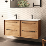 BATHME LENNOX Bathroom Furniture with Countertop Sink 120 cm Ostippo Oak