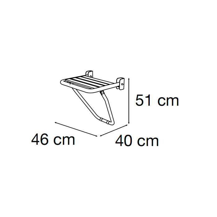 MEDITERRANEA 1080307 Foldable Shower Seat 03 Satin Stainless Steel