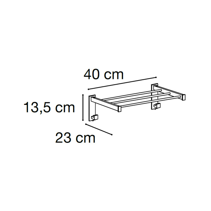 MEDITERRANEA 1262301 LINK PGD Toallero Repisa Cromo