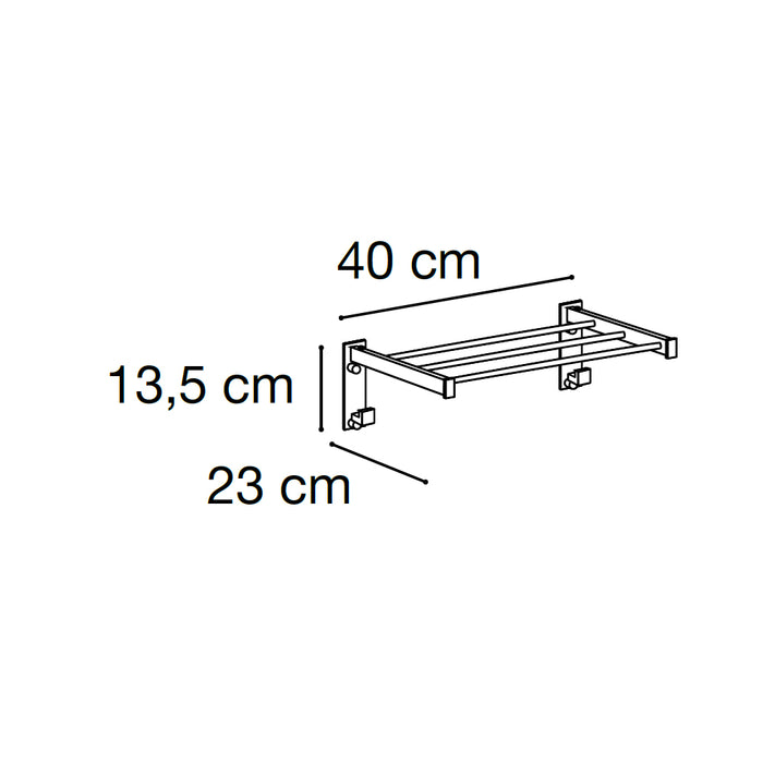 MEDITERRANEA 2262301 TOP Toallero Repisa Cromo