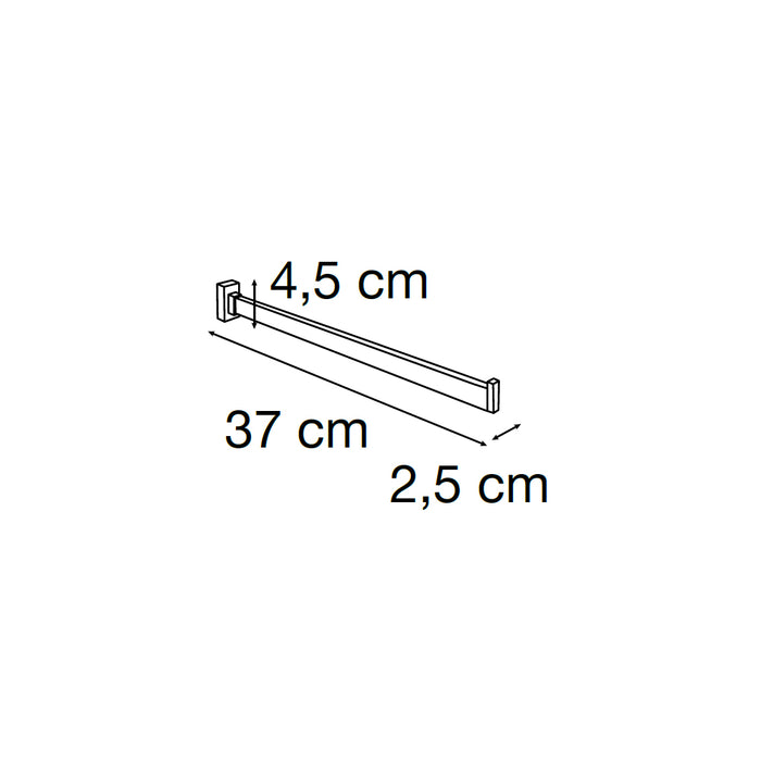 MEDITERRANEA 1071901 ARIES Toallero Barra Perpendicular Cromo