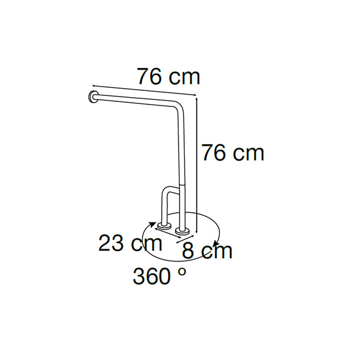 MEDITERRANEA 1080207 Angular Handle 360 Stainless Steel Satin