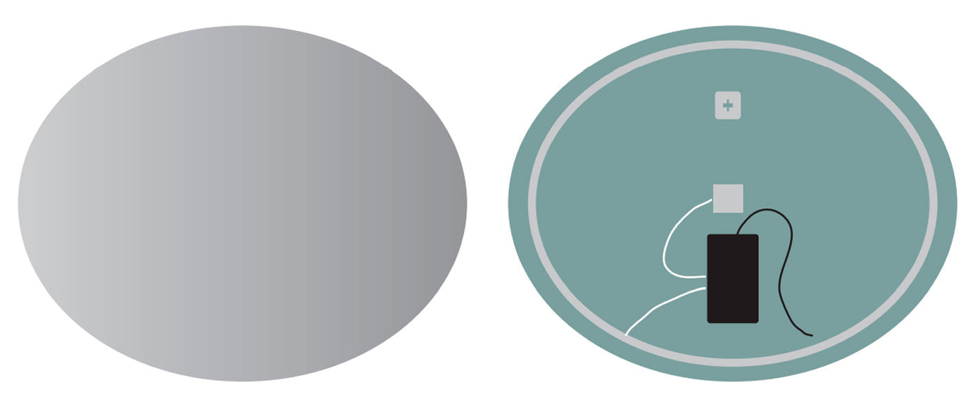 LEDIMEX OVAL019/100 OVAL Backlit Oval LED Mirror Chrome 100x80 cm