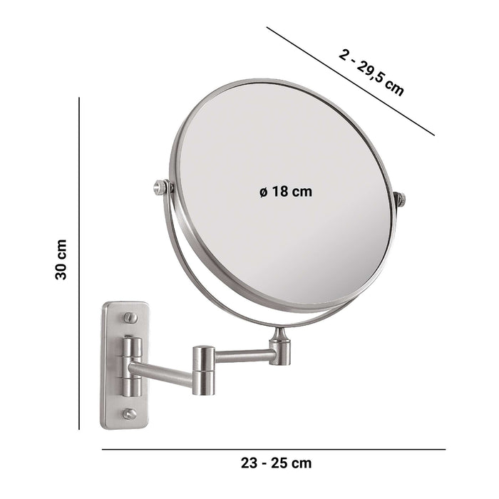 GEDY CO202438000 GAIA Espejo de Aumento Aumento Cepillado