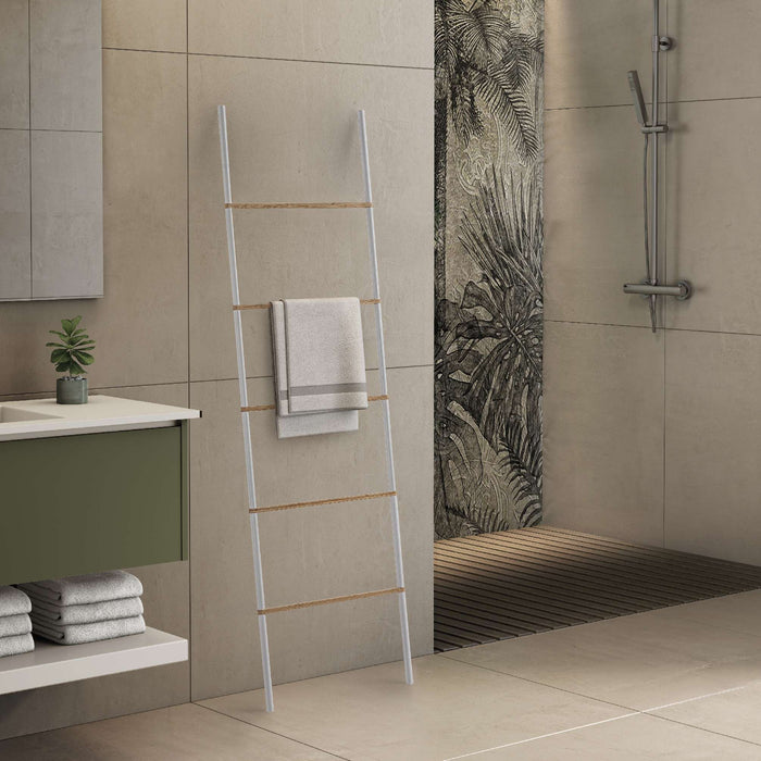 GEDY 30314000000 KENTA Towel Rail and Standing Column Matte White-Natural