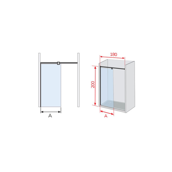 KASSANDRA FS633 FRESH SALOMON Fixed Stainless Steel Shower Screen Transparent Gloss