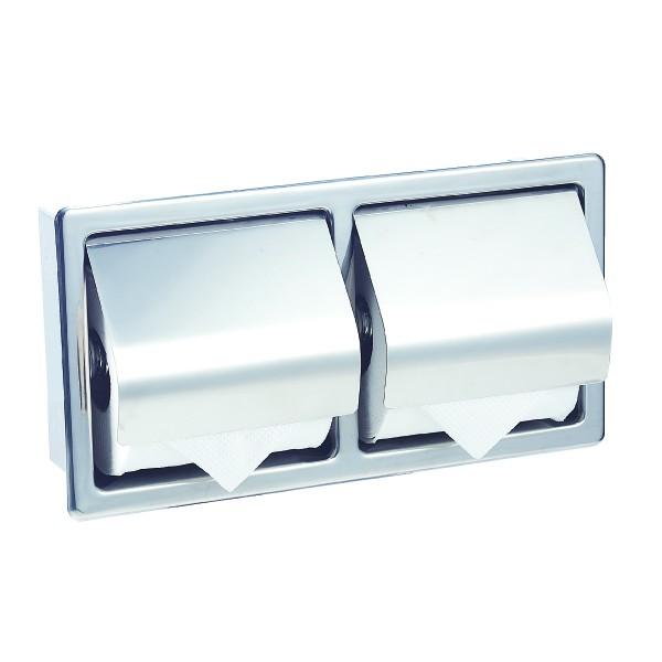 MEDICLINICS AIE320C Portarrollos doble con tapa empotrable acero Brillo 5 a 7 Días Mediclinics 