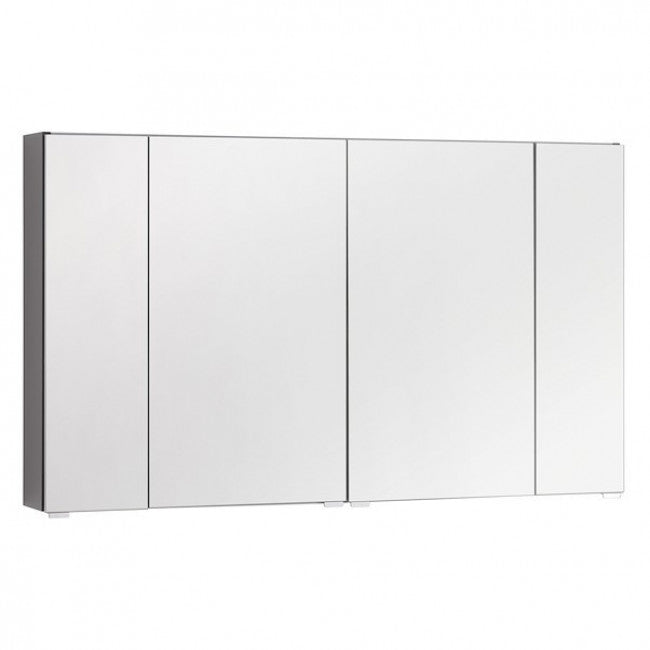 ROYO 123044 APOLO LED Dressing Room With Mirror 4 Doors 120 cm Glossy Anthracite Gray