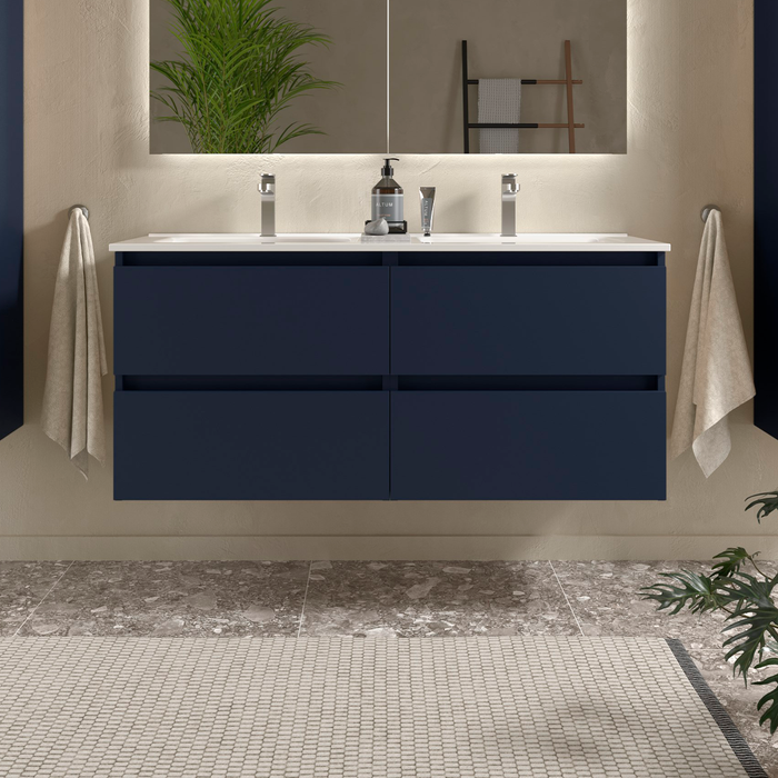 SALGAR 110411 BEQUIA Mueble de Baño con Lavabo 120 cm Color Azul Mate
