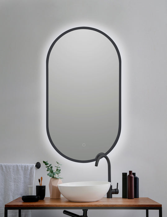 BATHSTAGE 68301 Oval Backlit LED Mirror 50x90 cm edge Color Black
