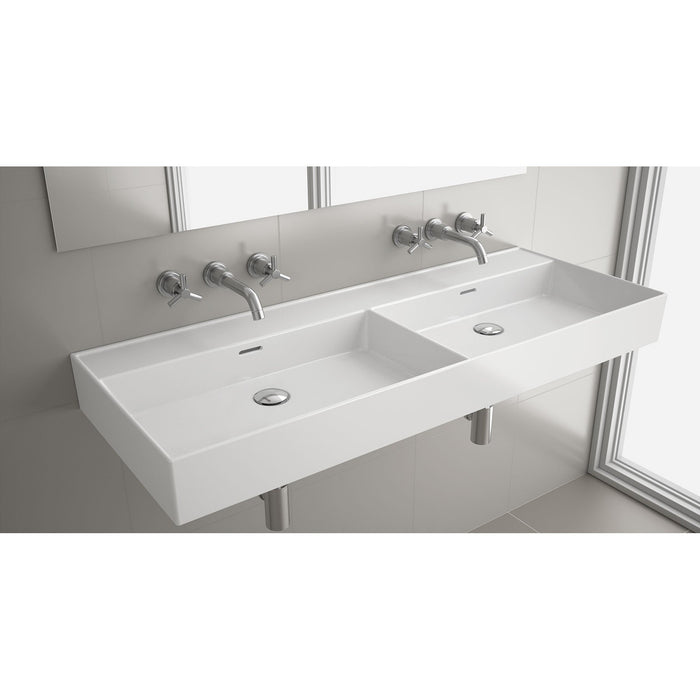 SALGAR 85913 VENETO Sink Countertop Porcelain 120 cm 2 Basins Without Holes White