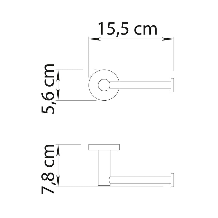 GEDY FP291400100 FELCE PLUS Portarrollos Negro Mate
