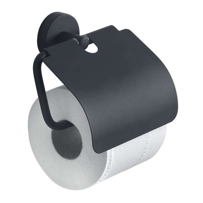 GEDY 23251400200 EROS Toilet Paper Holder With Matte Black Lid
