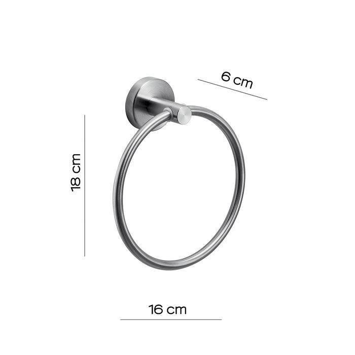 GEDY 50703800000 PROJECT Brushed Towel Ring Ring
