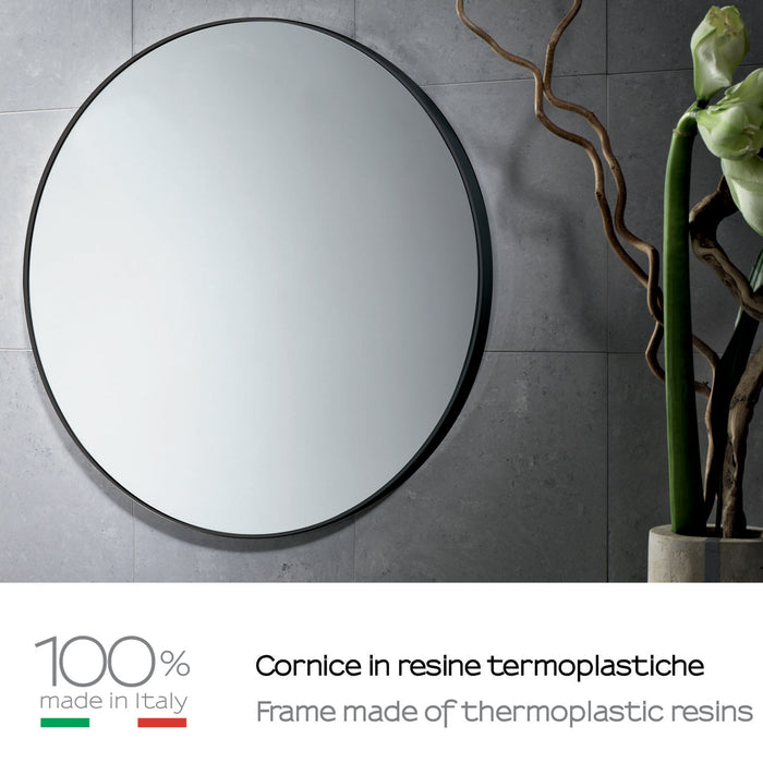 GEDY 60001400000 Round Mirror 60cm With Frame