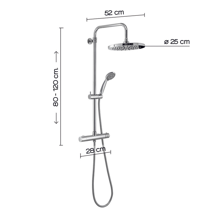 GEDY GYSC1030061 STAR MIX Grifo Gran Telescopic Thermostatic Shower Chrome
